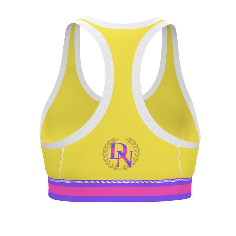 JUST A DAISY YELLOW SPORTS BRA