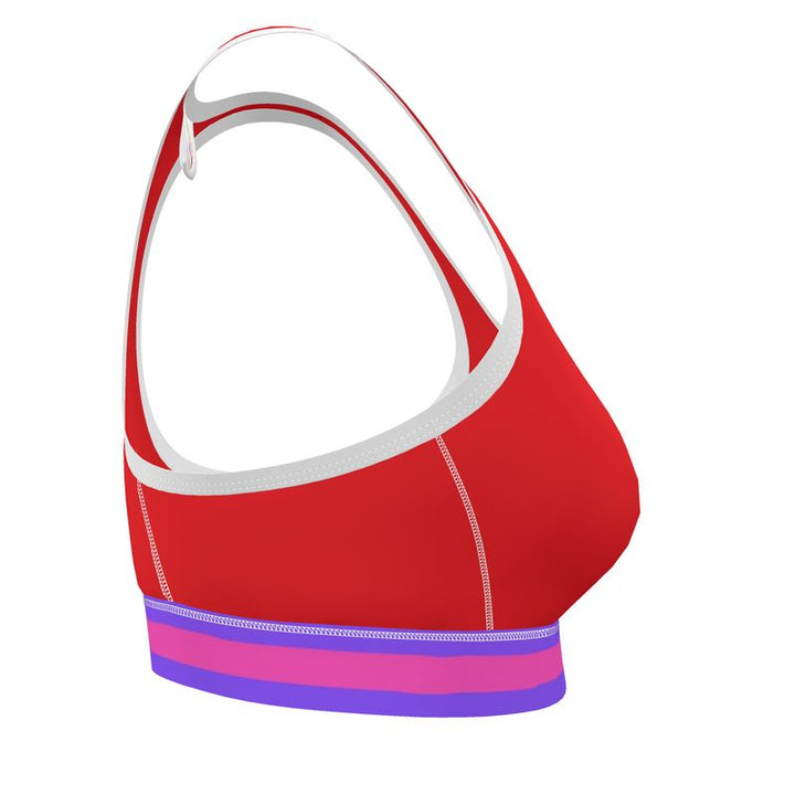 JUST A BRIGHT RED SPORTS BRA