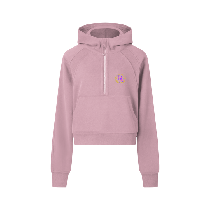 "DN" CROPPED HALF-ZIP HOODIE