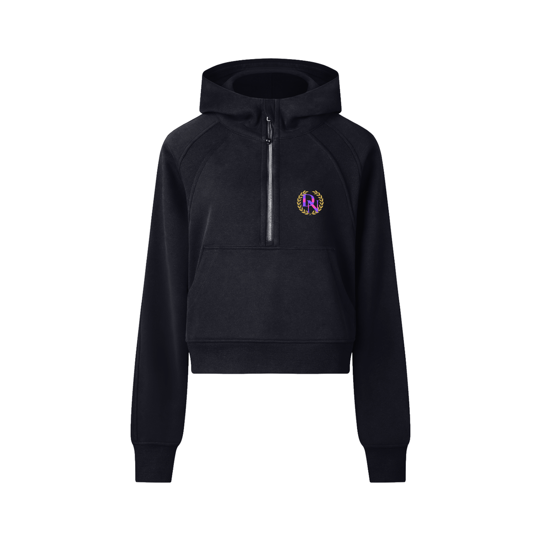 "DN" CROPPED HALF-ZIP HOODIE