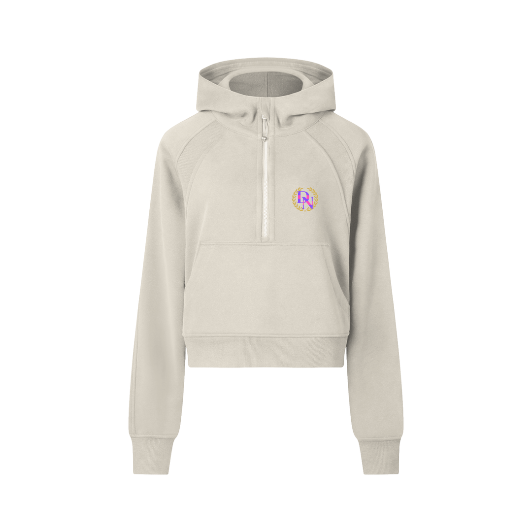 "DN" CROPPED HALF-ZIP HOODIE