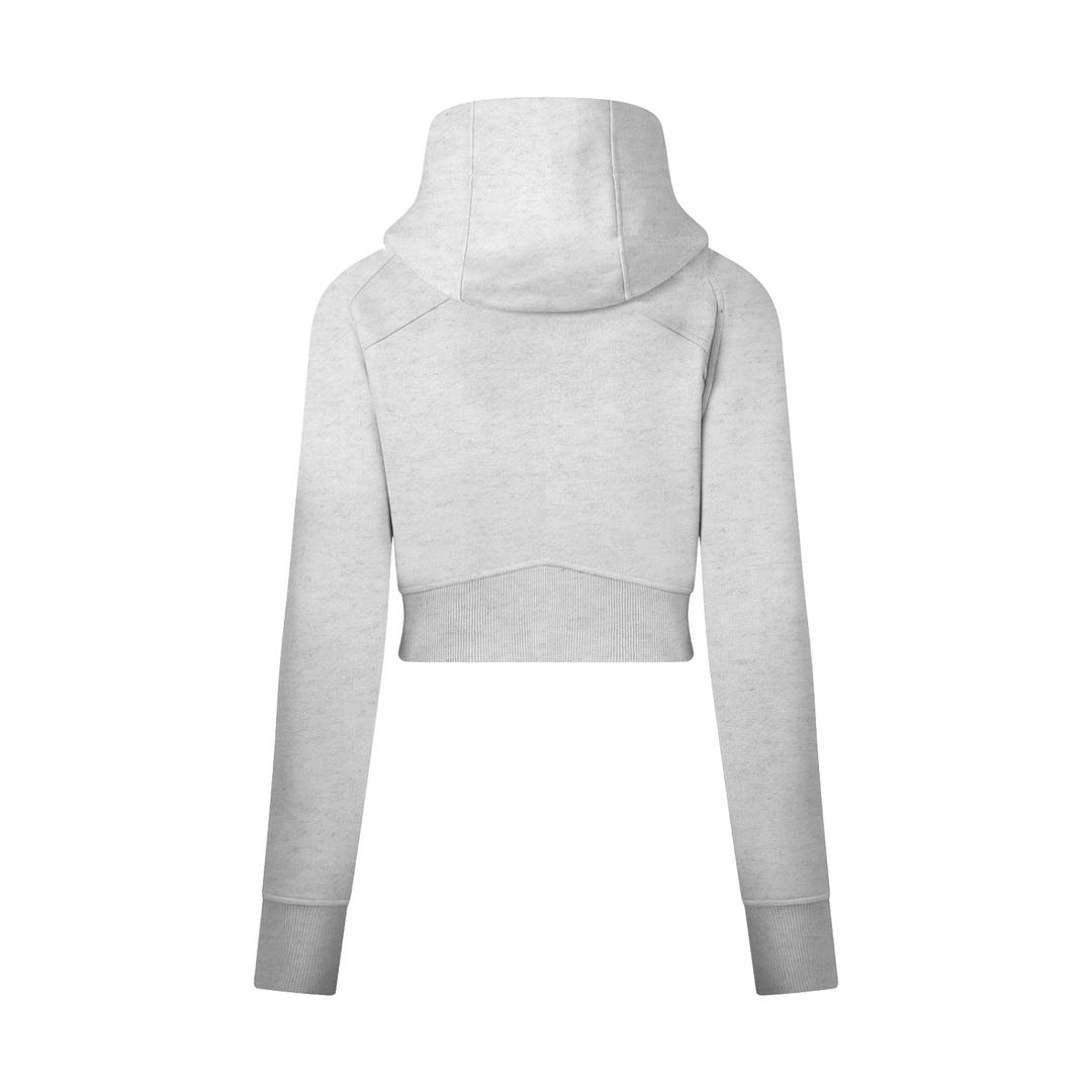 "DN" CROPPED ZIP THROUGH HOODIE