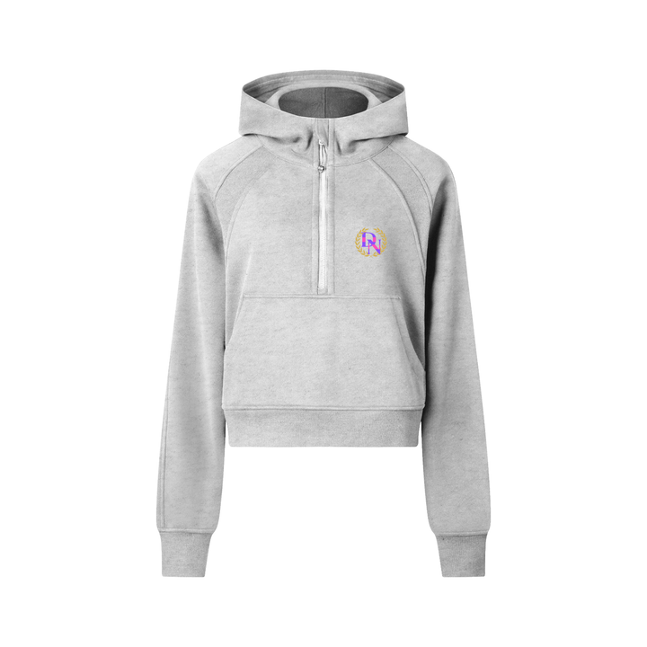 "DN" CROPPED HALF-ZIP HOODIE