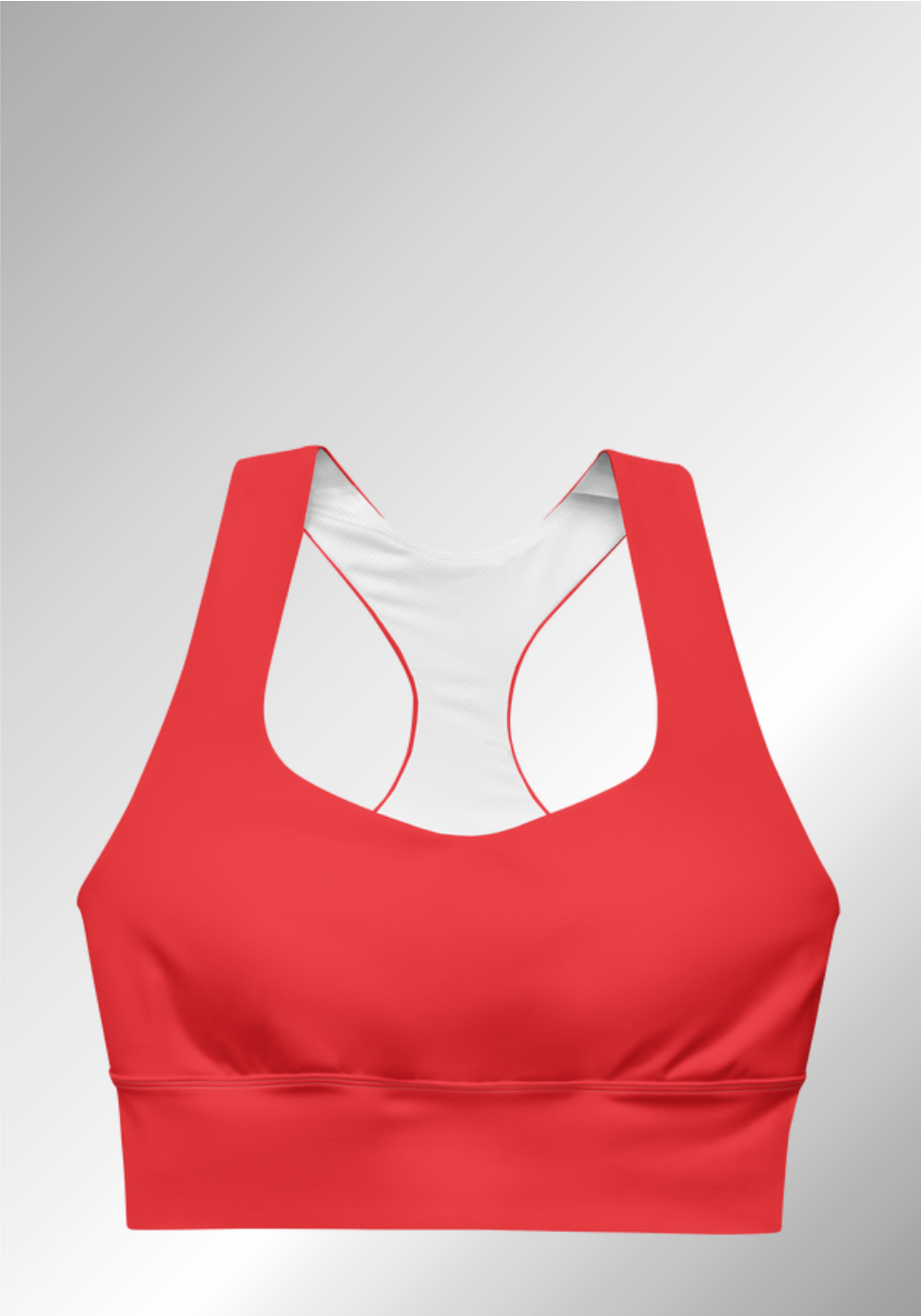 JUST A BRIGHT RED LONGLINE SPORTS BRA