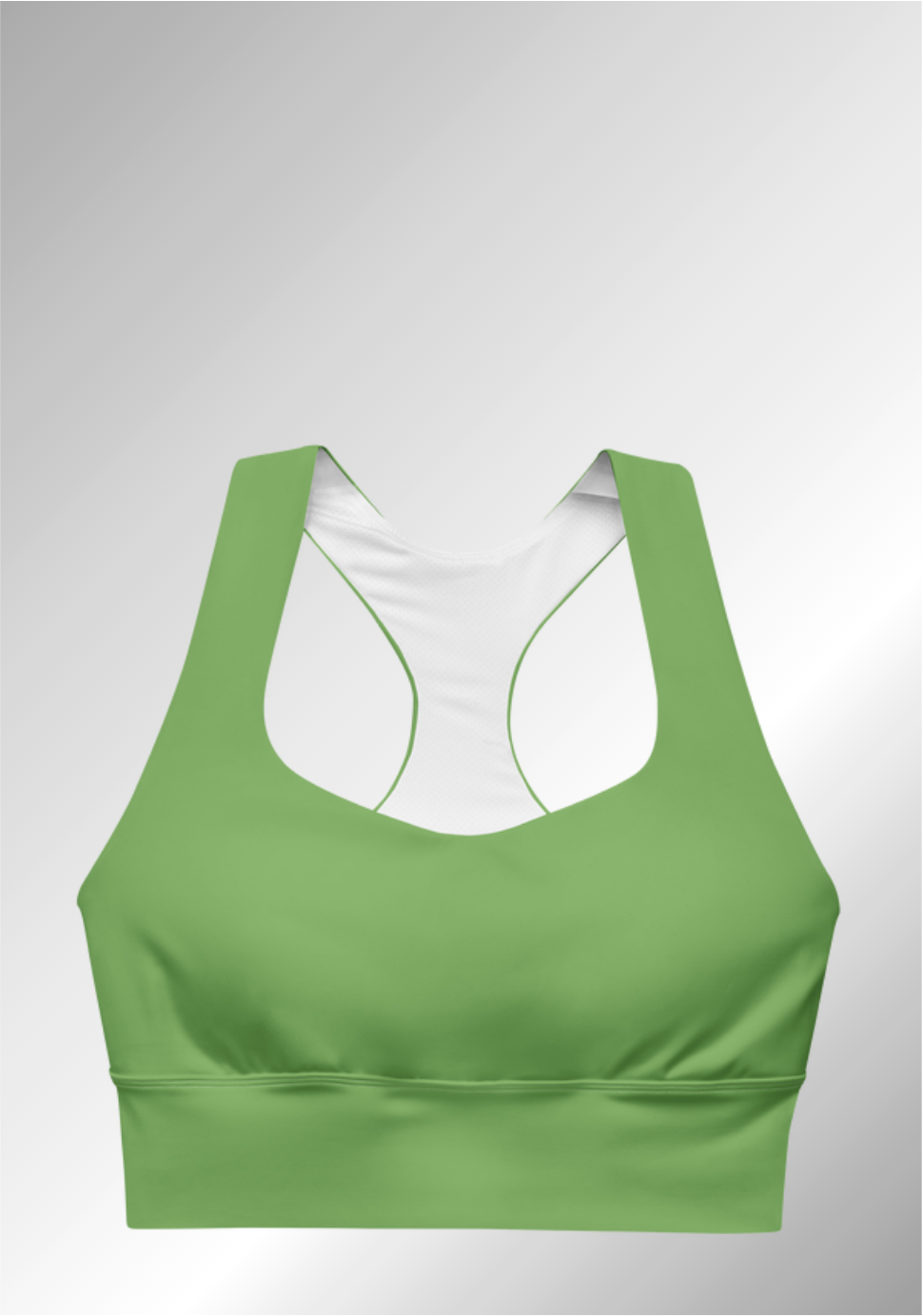 JUST A GREEN LONGLINE SPORTS BRA