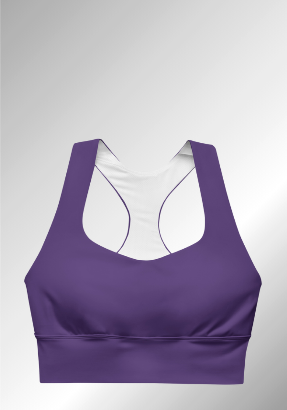 JUST A PURPLE LONGLINE SPORTS BRA