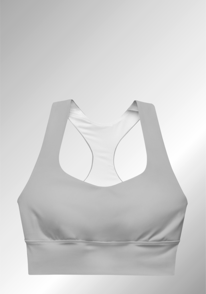 JUST A SILVER LONGLINE SPORTS BRA