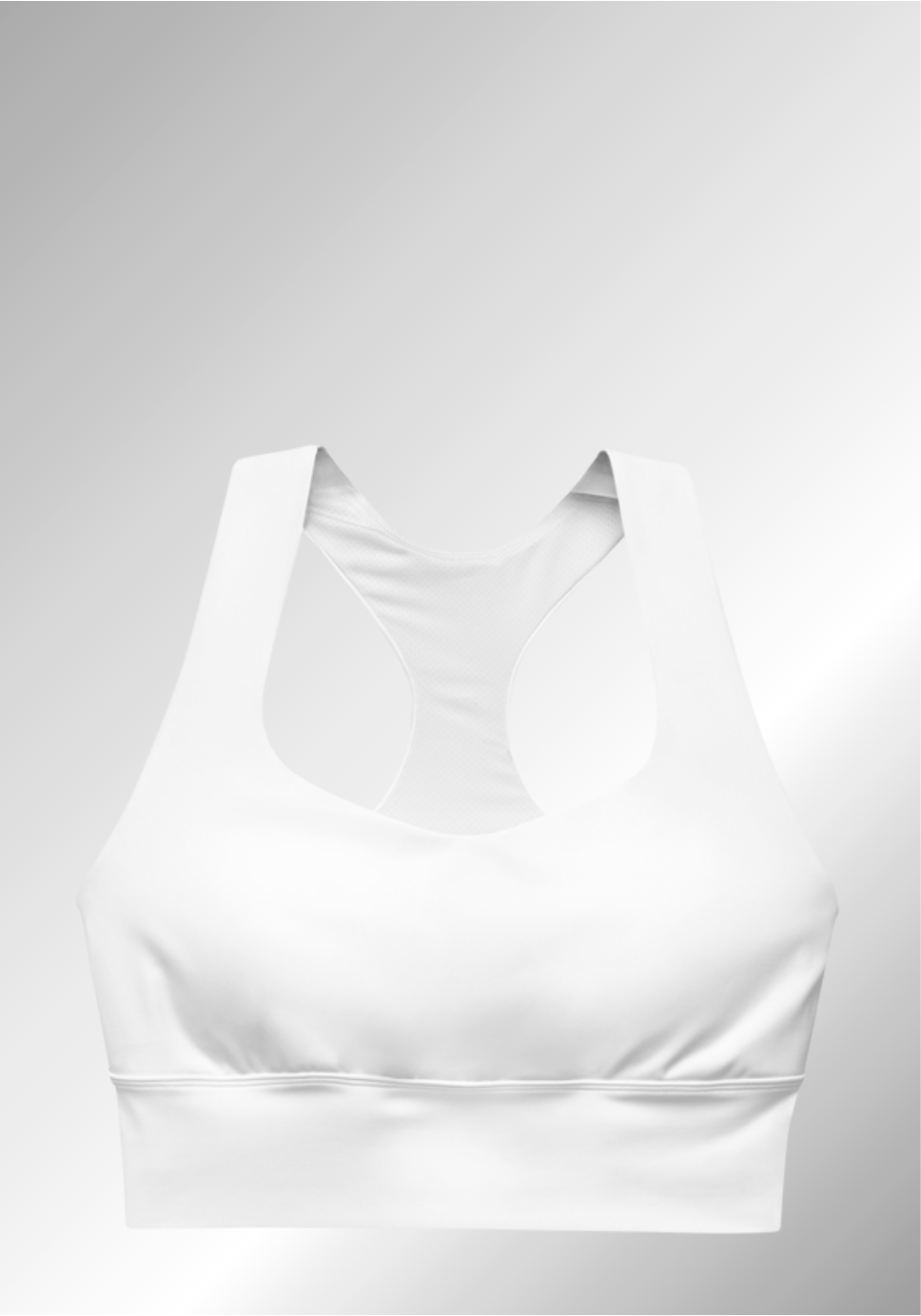 JUST A WHITE LONGLINE SPORTS BRA