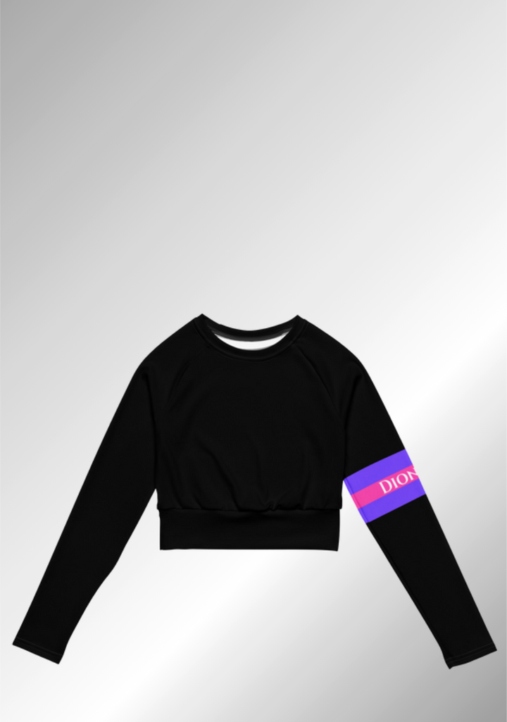 JUST A BLACK LONG-SLEEVE CROP TOP