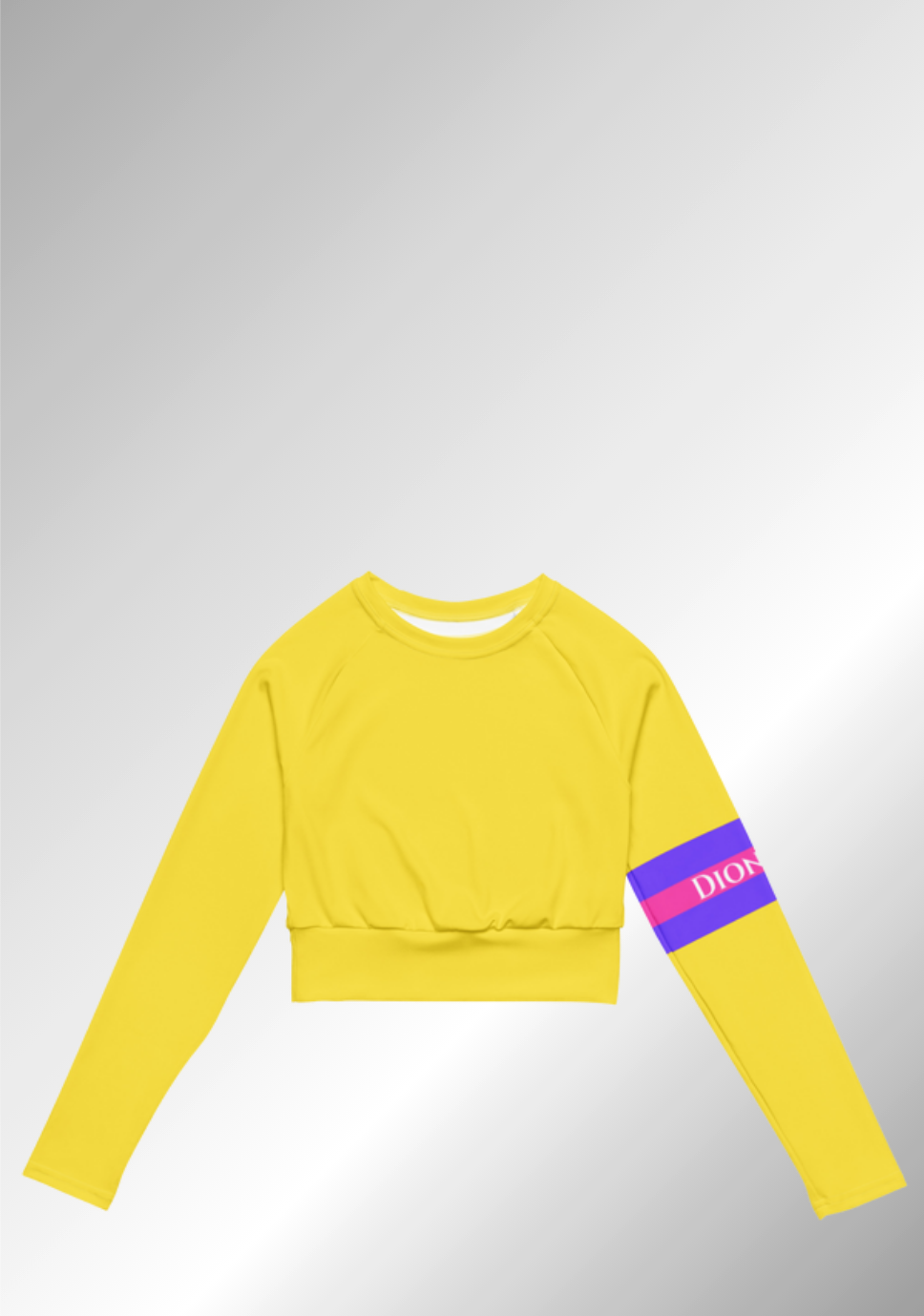 JUST A DAISY YELLOW LONG-SLEEVE CROP TOP