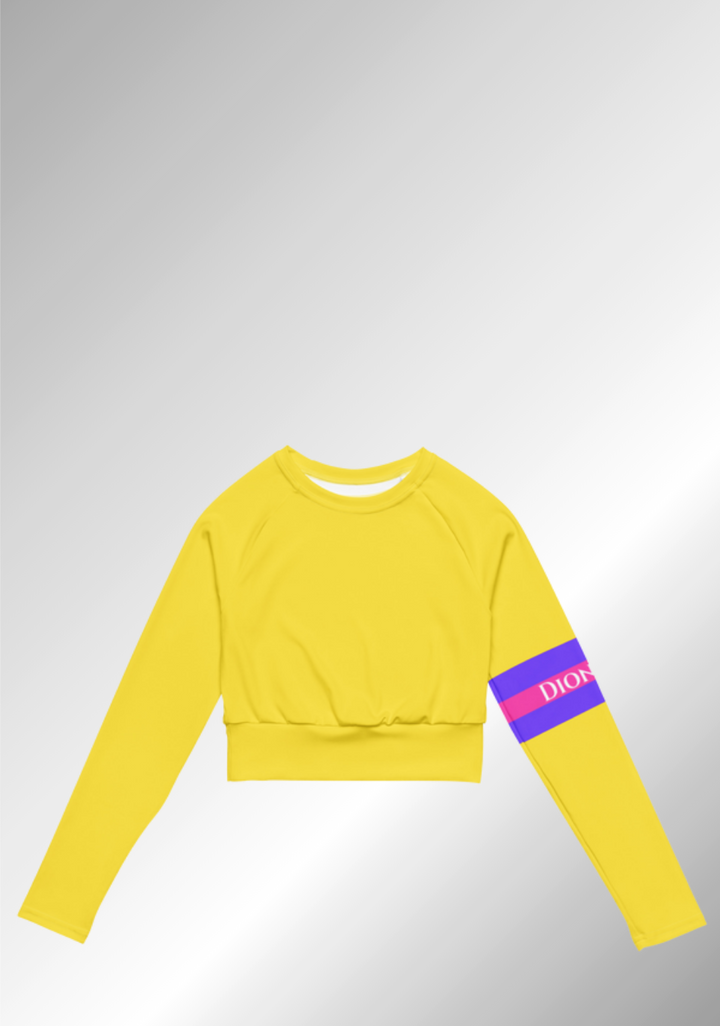 JUST A DAISY YELLOW LONG-SLEEVE CROP TOP