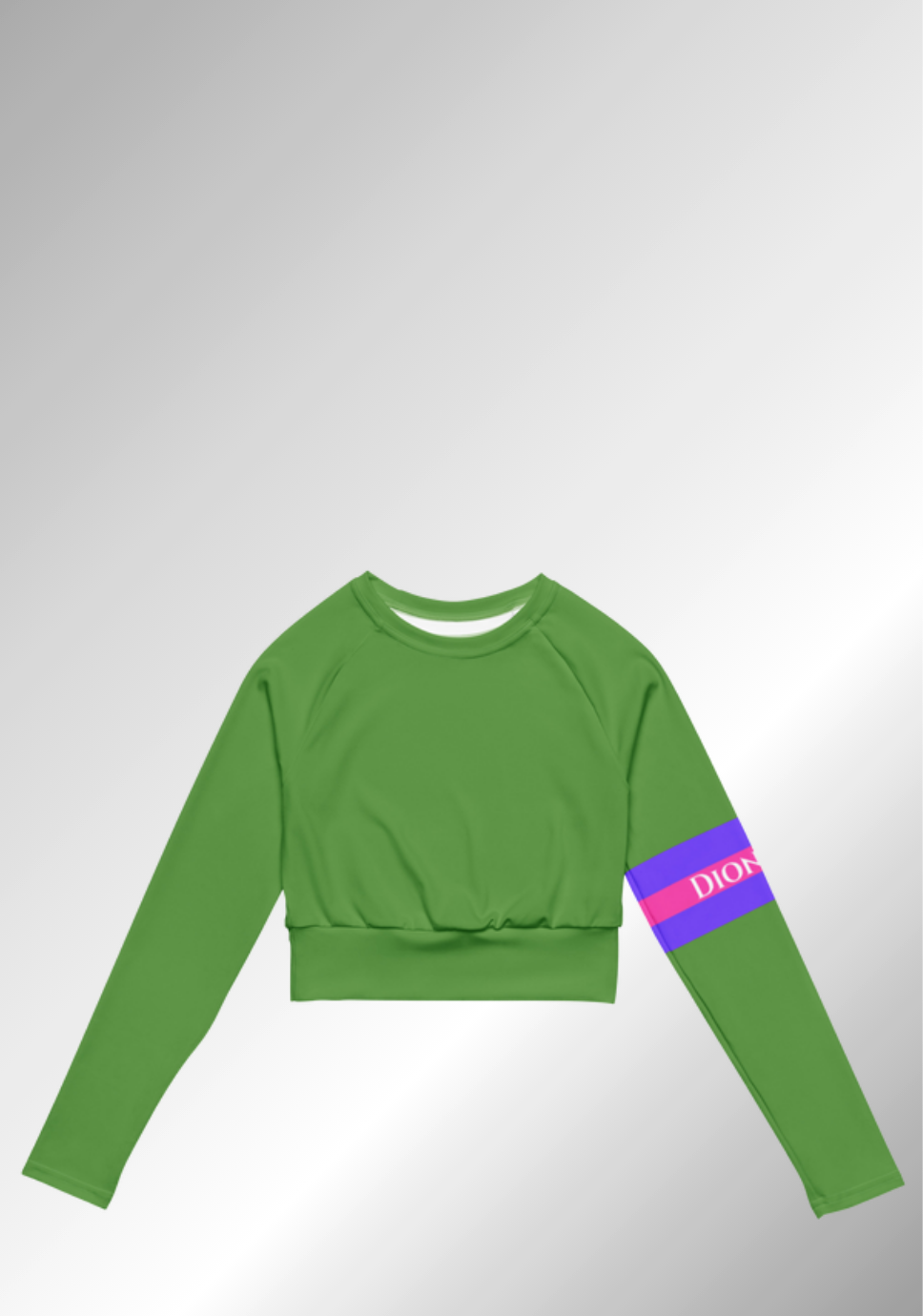 JUST A GREEN LONG-SLEEVE CROP TOP