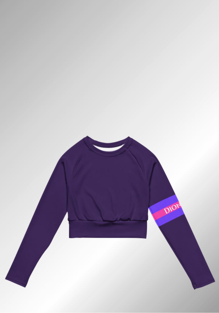 JUST A PURPLE LONG-SLEEVE CROP TOP