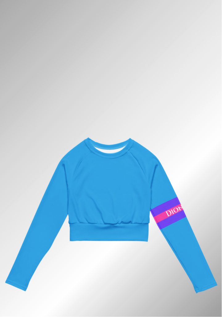 JUST A SKY BLUE LONG-SLEEVE CROP TOP