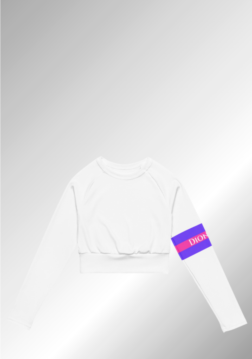 JUST A WHITE LONG-SLEEVE CROP TOP