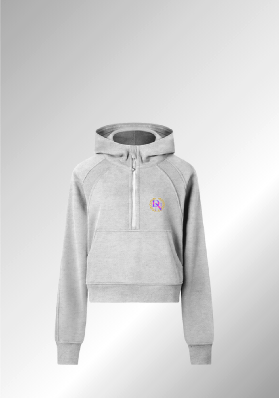 "DN" CROPPED HALF-ZIP HOODIE