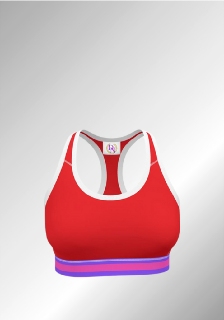 JUST A BRIGHT RED SPORTS BRA