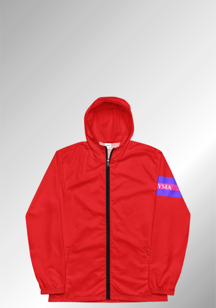 JUST A BRIGHT RED WINDBREAKER